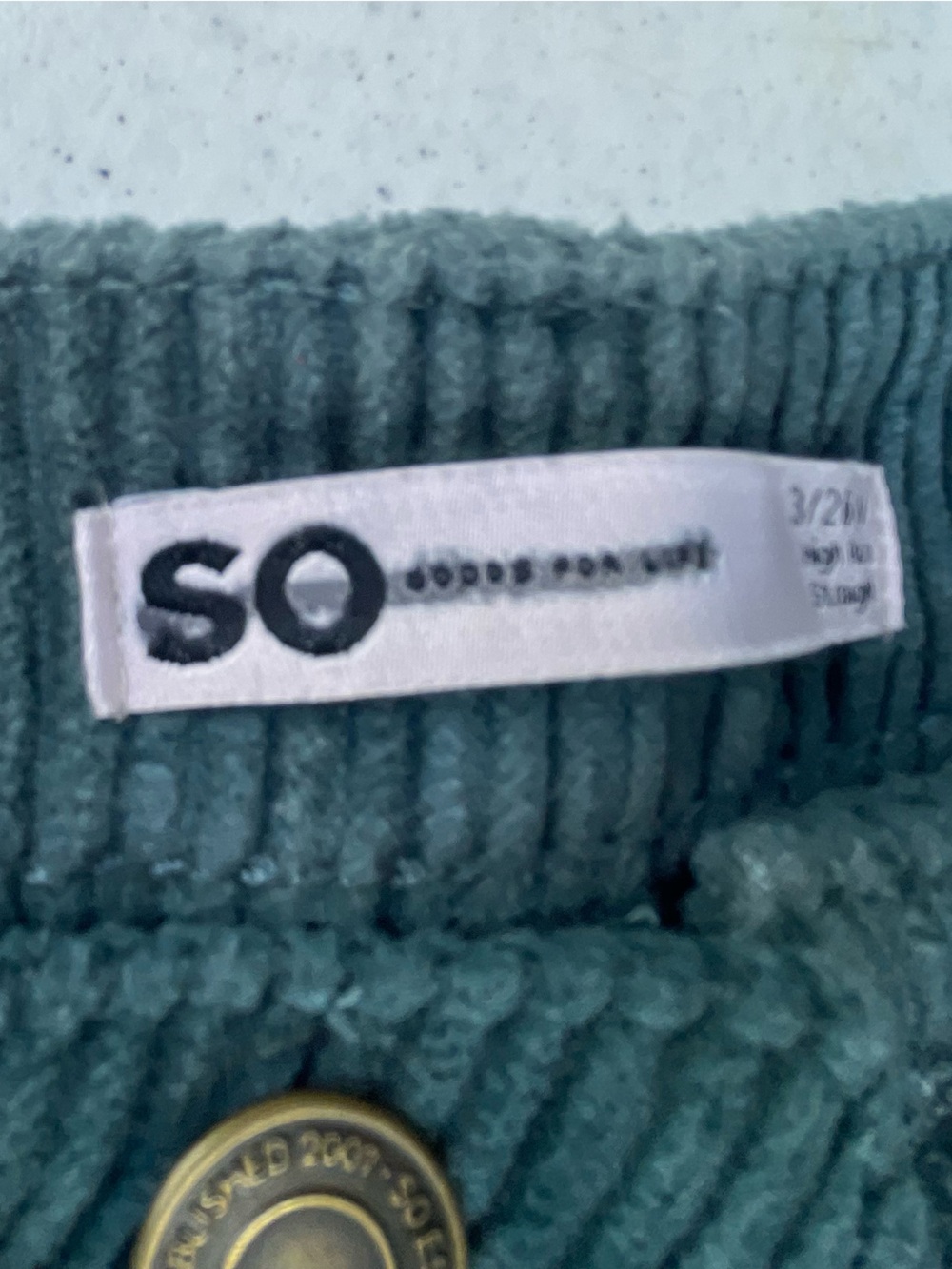 Corduroy Trousers in Teal Green - Picture 2 of 2